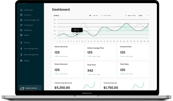 Bling Dashboard on Laptop
